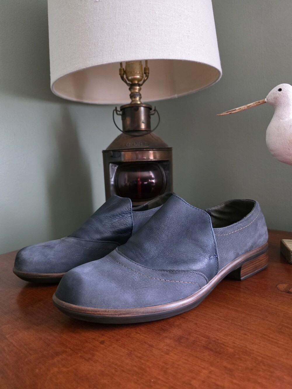 Naot Angin Blue Leather Nubuck Slip On Loafers Women's 10 10.5 EU 41